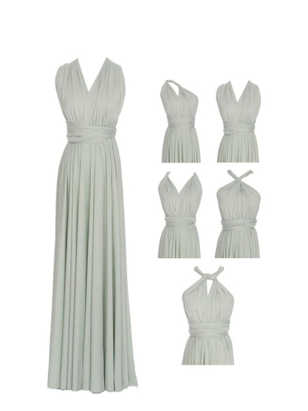 Women’s White infinity Convertible Goddess Wrap Gown Dress